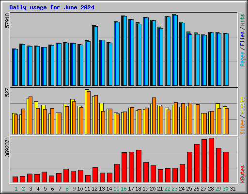 Daily usage for June 2024