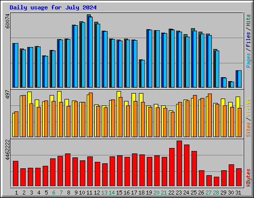 Daily usage for July 2024