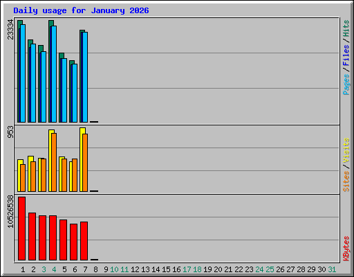 Daily usage for January 2026